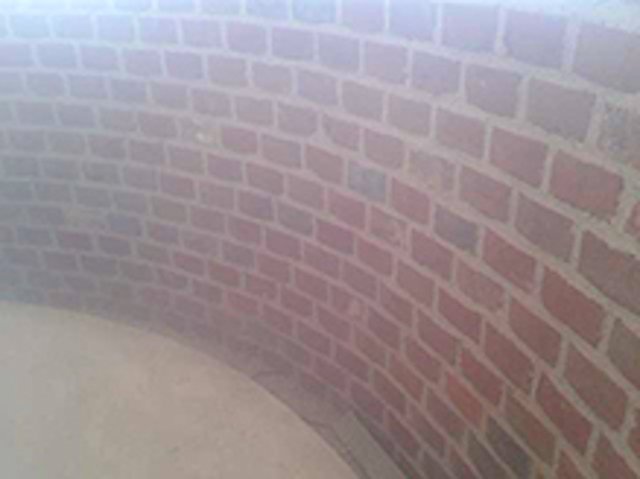 Internal brickwork to semi circle bay